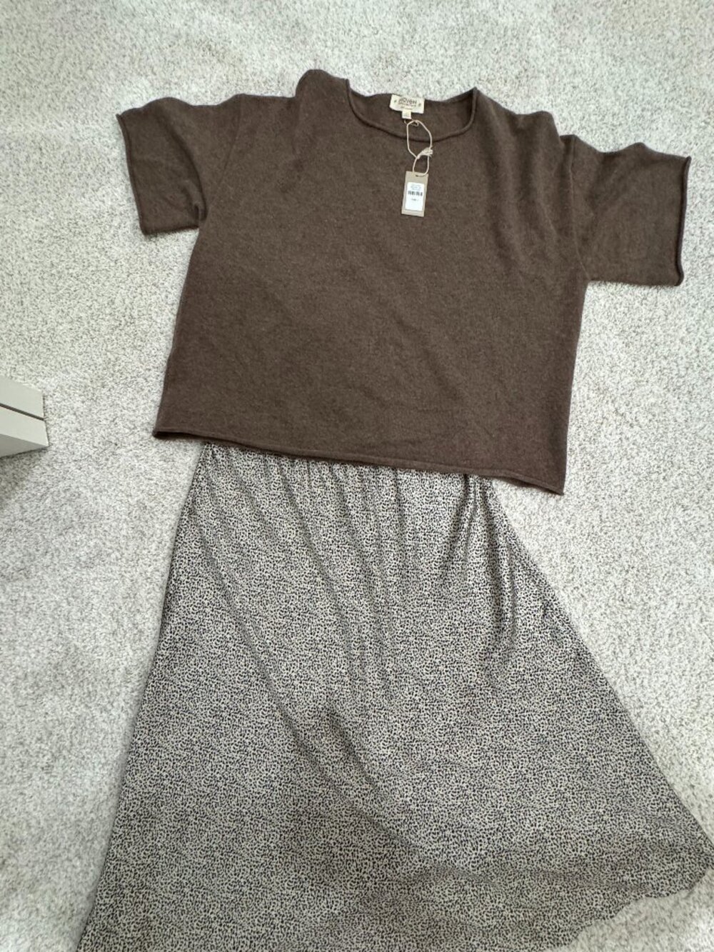 Haven Well Within 100% Cashmere Short Sleeve Sweater NWT Soft Luxury Neutral